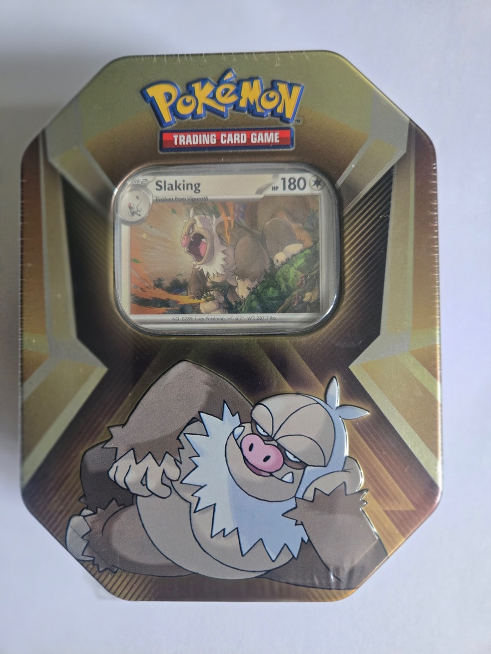 Pokemon TCG Triple Whammy Tin featuring Slaking - New and Factory sealed